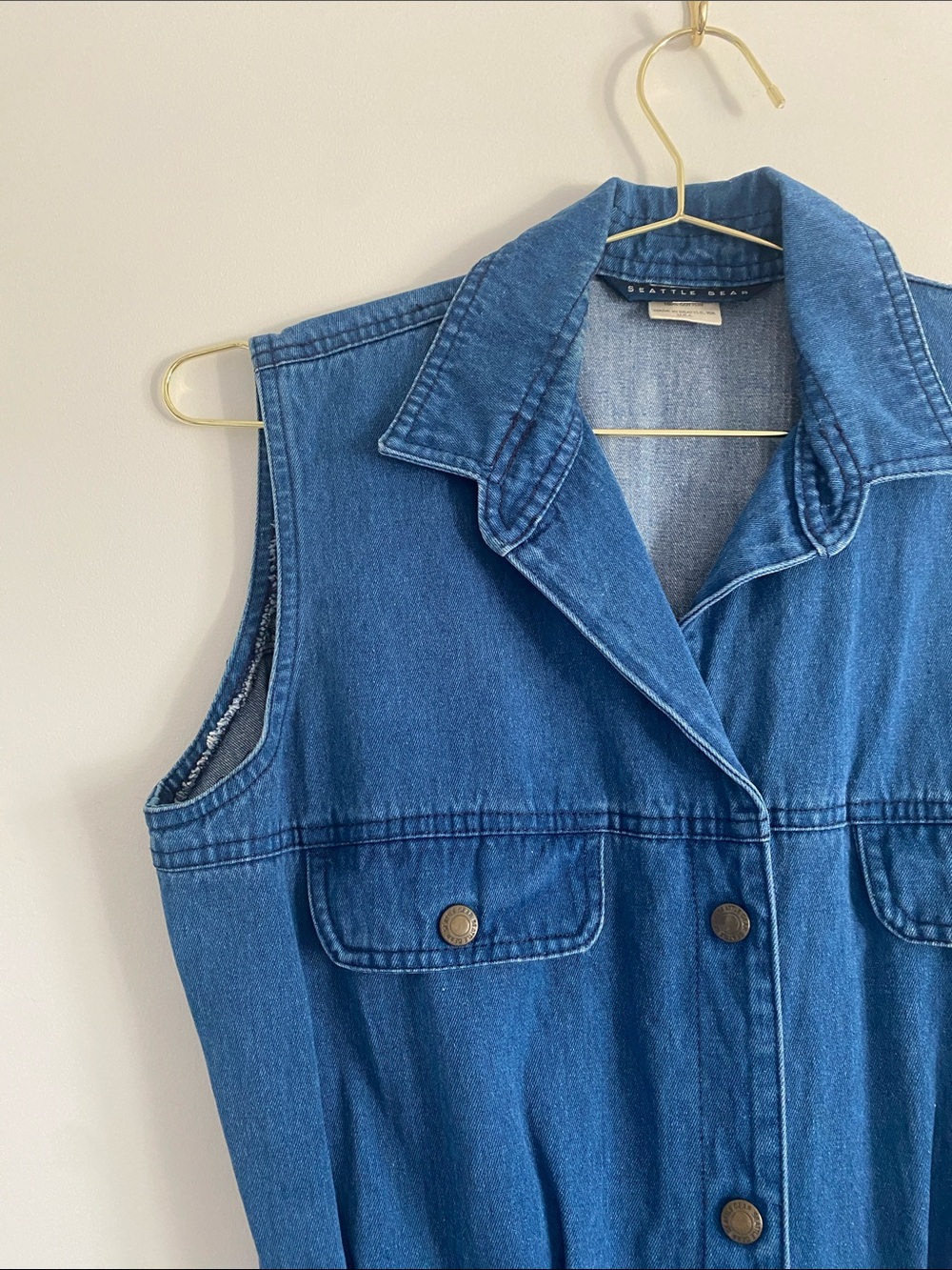 Seattle Gear • Made in USA Denim Romper • 100% Cotton • Rare Vintage - Picture 4 of 9